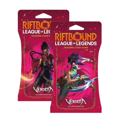 Thẻ bài TCG Riftbound League of Legends Vendetta Sleeved Booster Pack RB-04